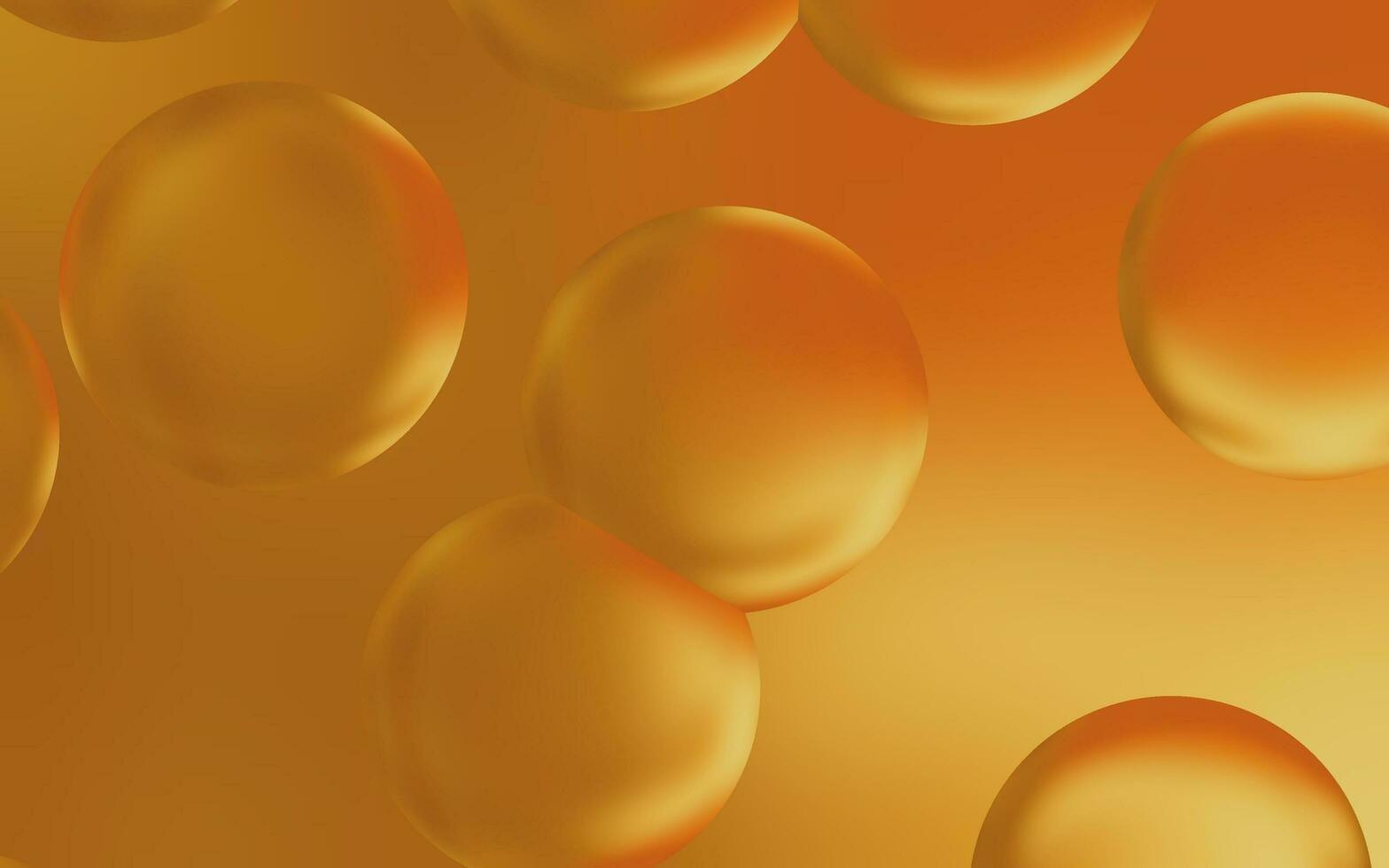 Luxury water bubble background. Transparent bubble drops on smooth gold gradient background. Smooth gold water bubbles. Suitable for poster, cover, presentation, etc. photo