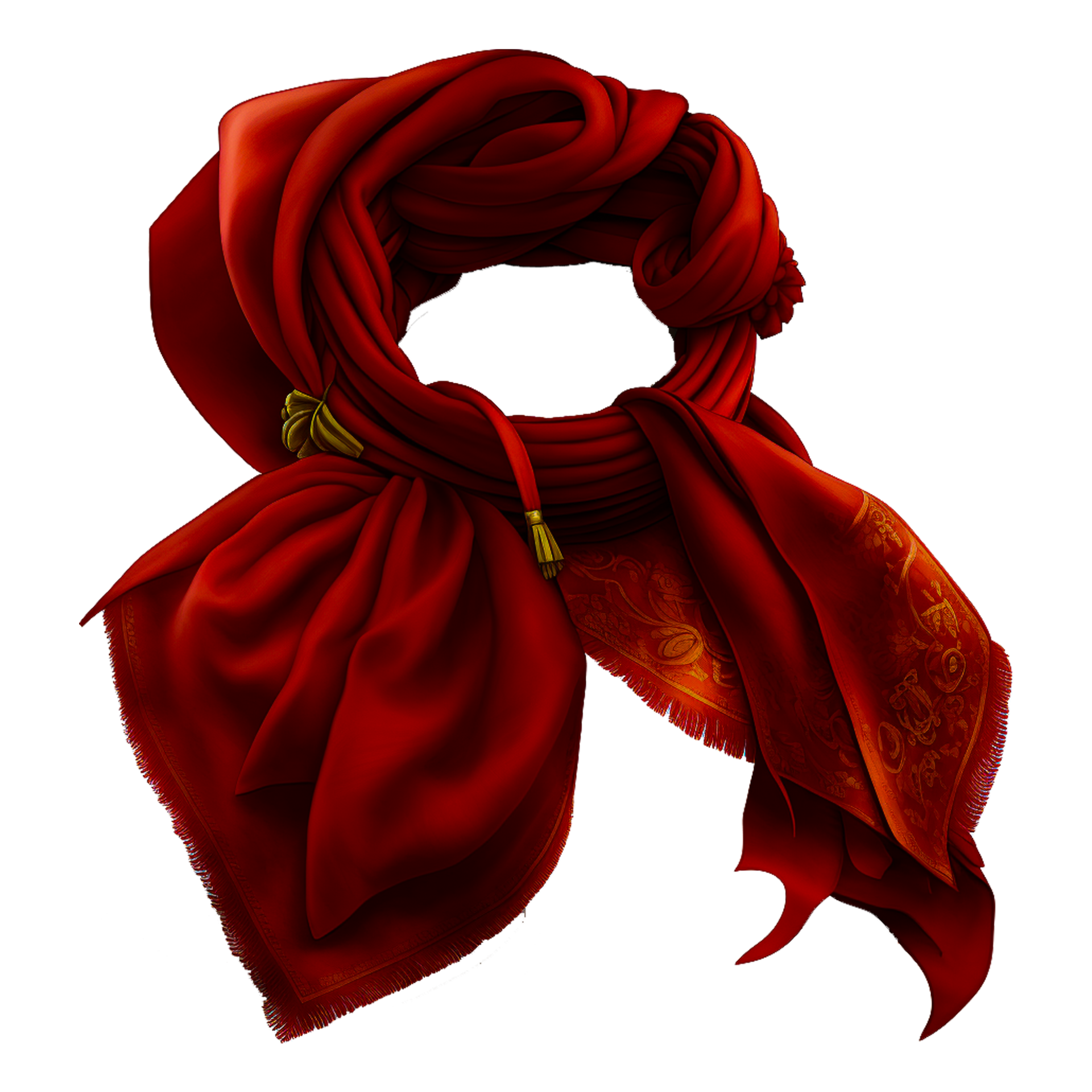 red shoulder scarf 23961407 PNG