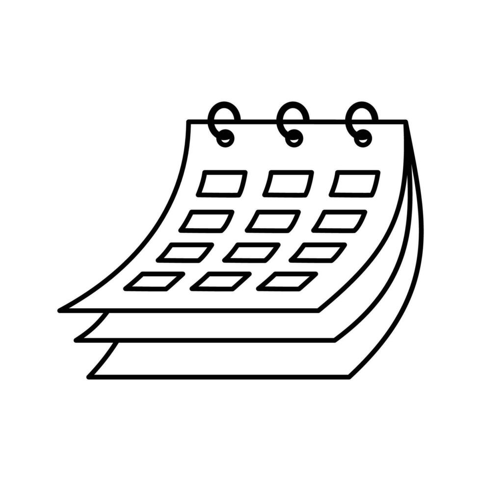 line calendar icon design. time and date sign and symbol. vector