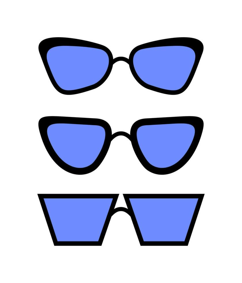 sunglasses set. eye protection from the sun. wardrobe accessory. vector