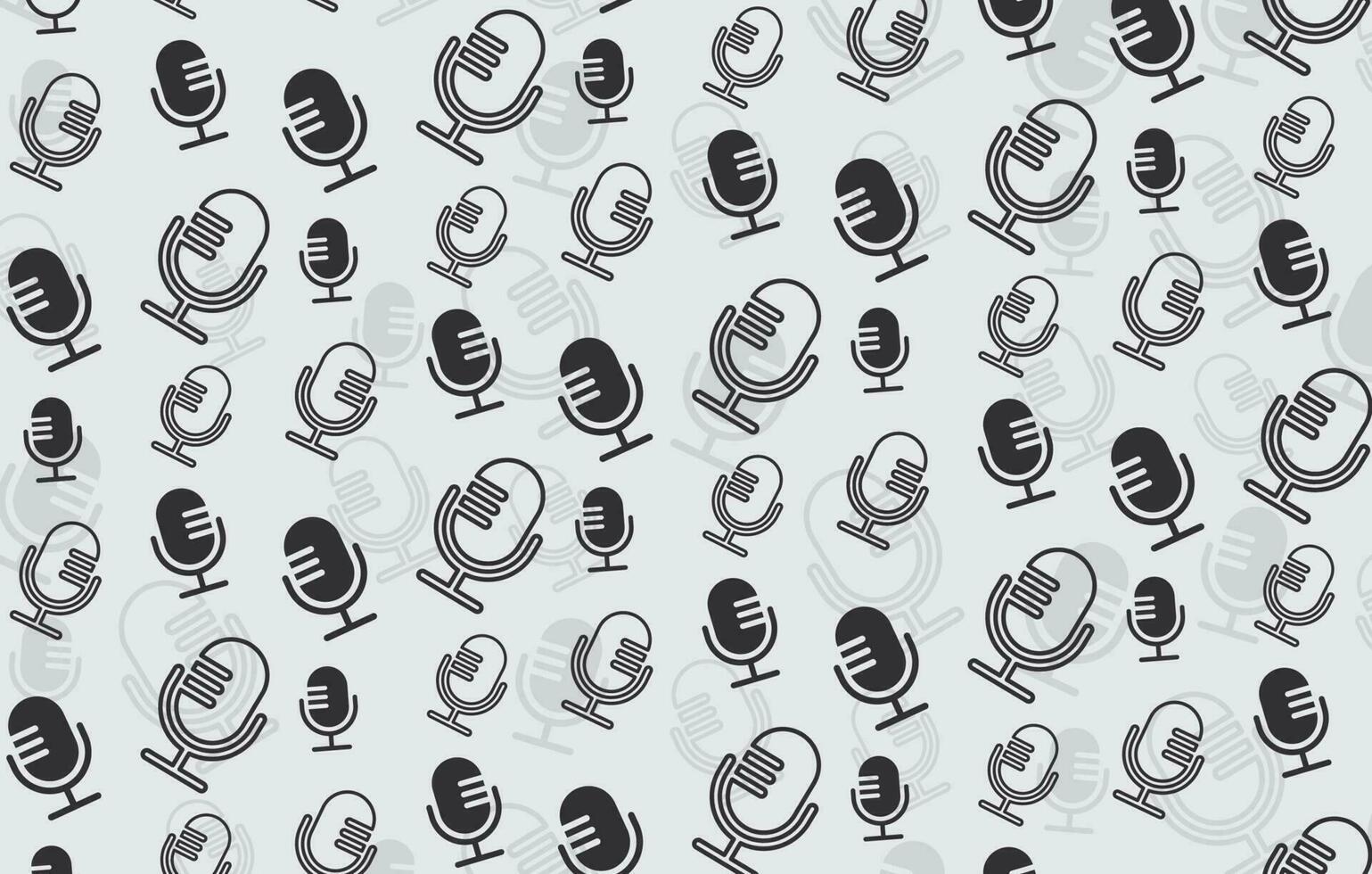 microphone pattern with black and white color vector