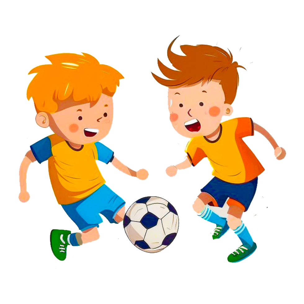 bambini che giocano a calcio png