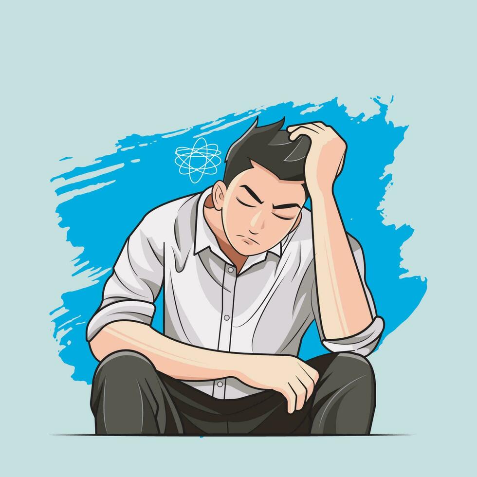 Upset and Depressed Young Businessman vector illustration free download