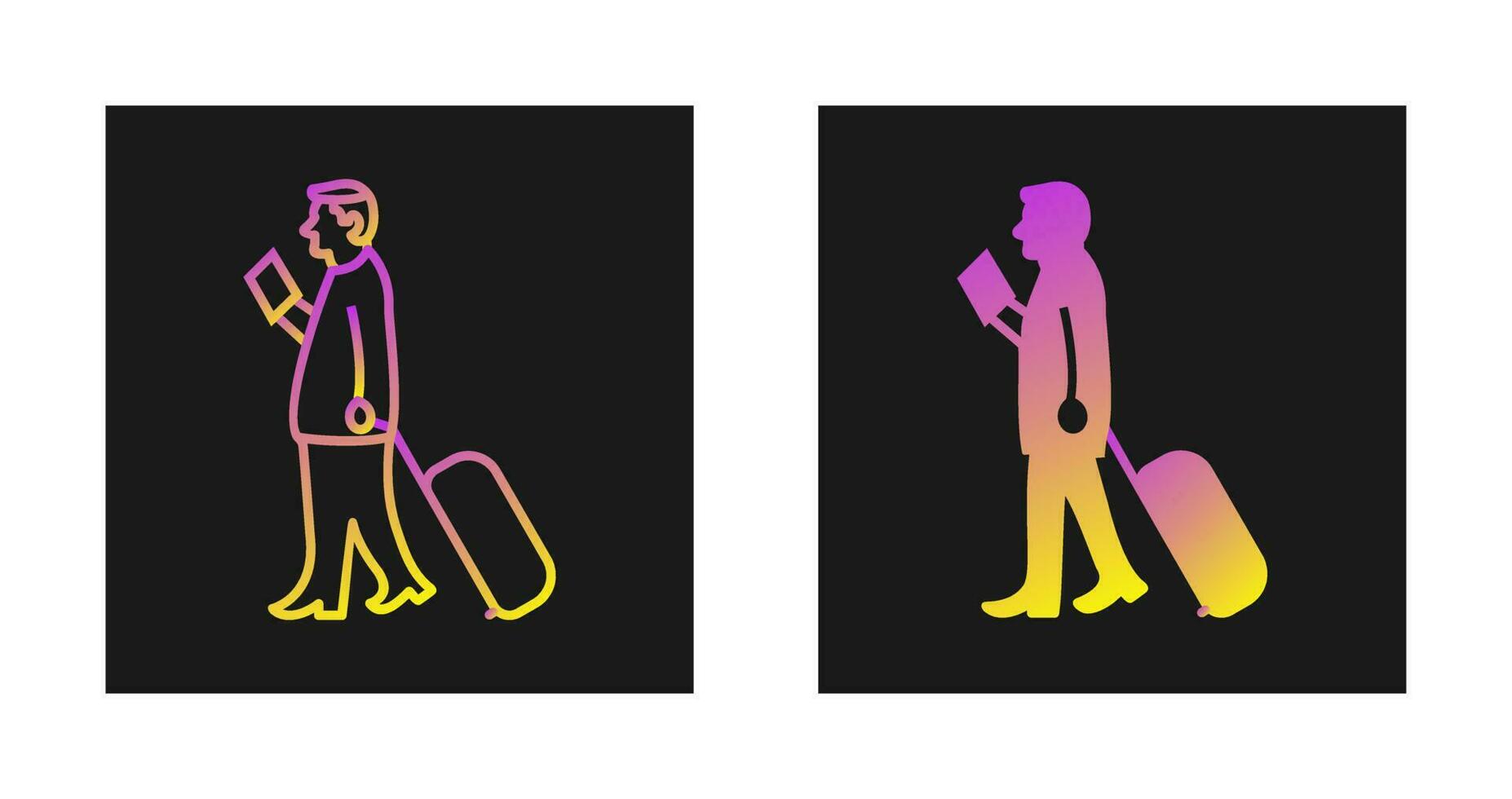 Walking with Luggage Vector Icon