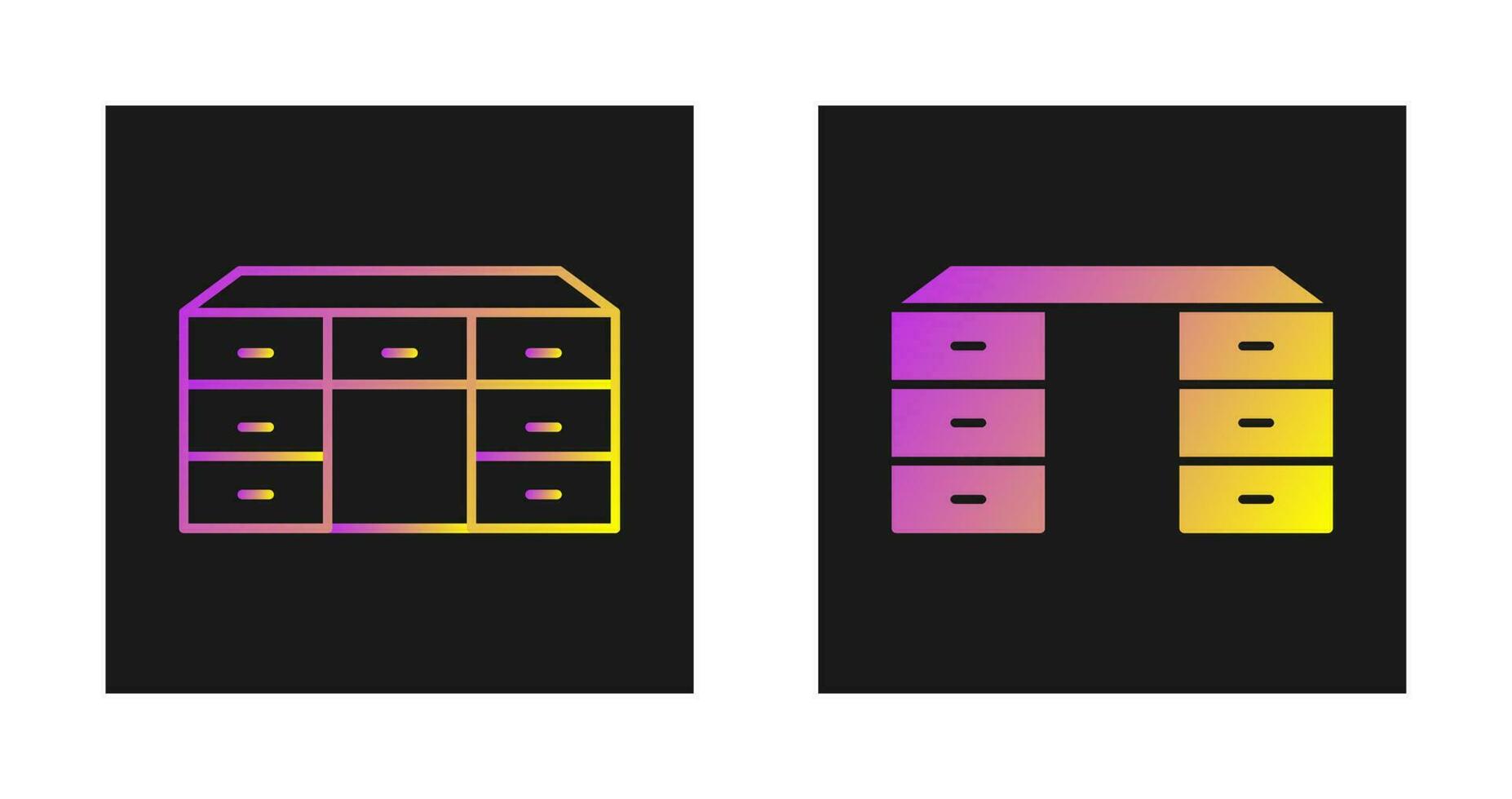 mesa con cajones vector icono