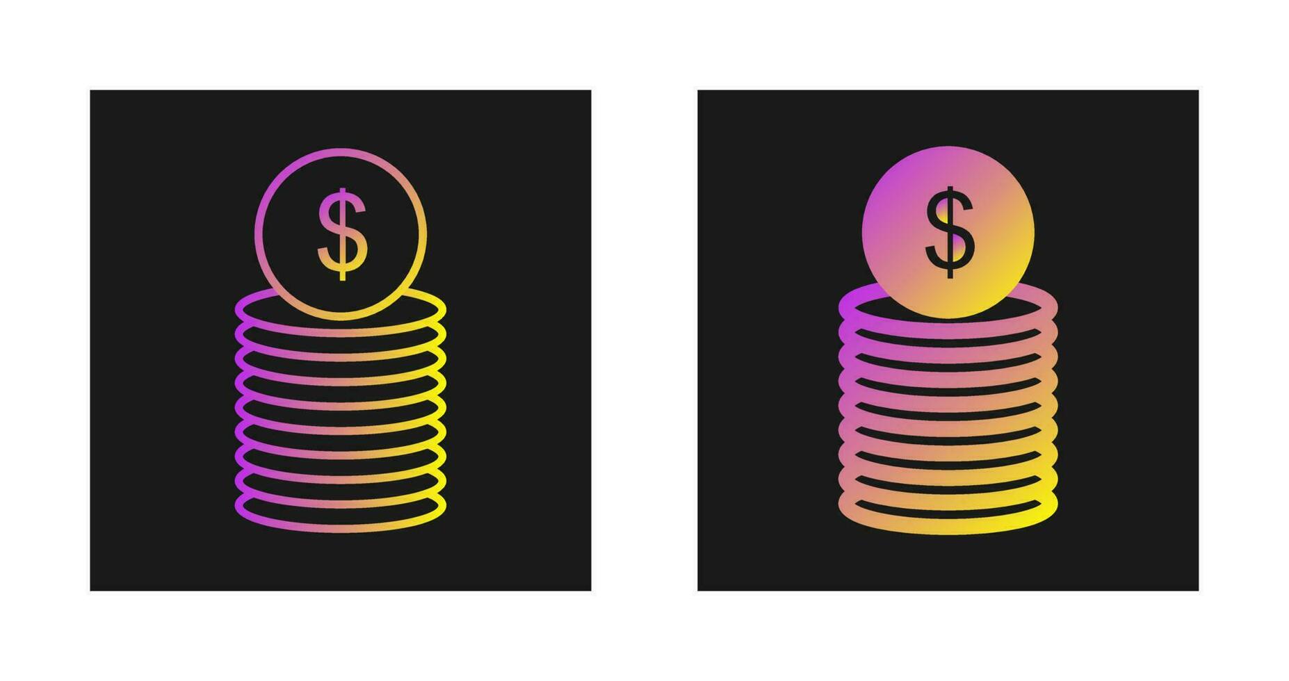 Dollar Coins Vector Icon