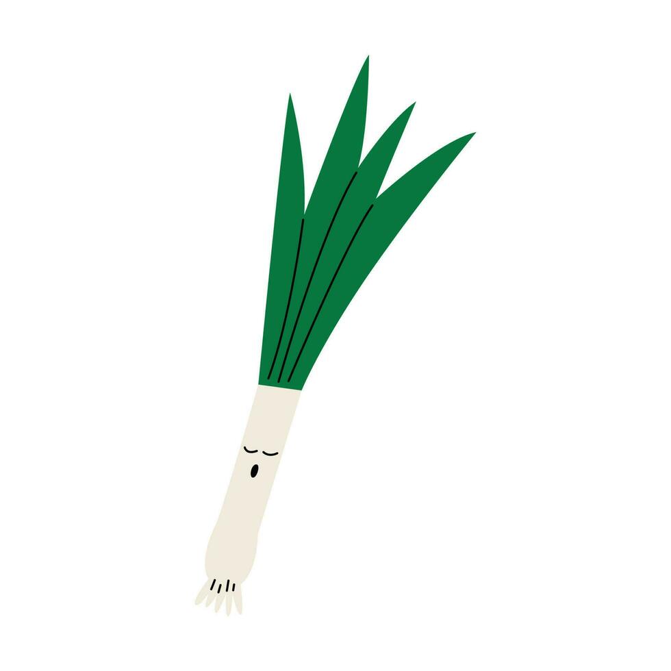 Sleeping green onion character vector