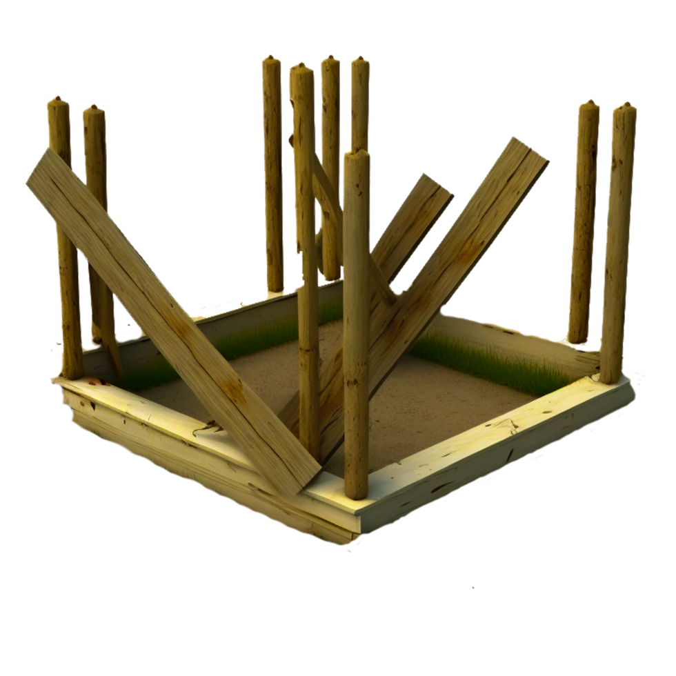 conjunto de valla de madera png