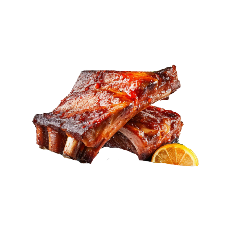 de repuesto costillas parilla carne Cerdo costillas asado ai generado png