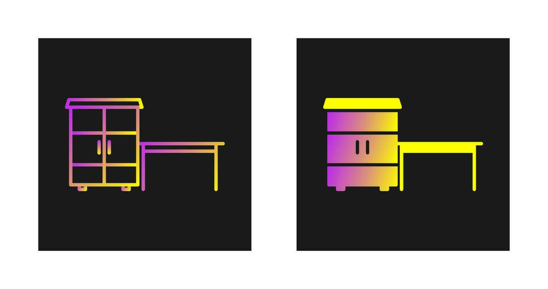 Table with Shelves Vector Icon