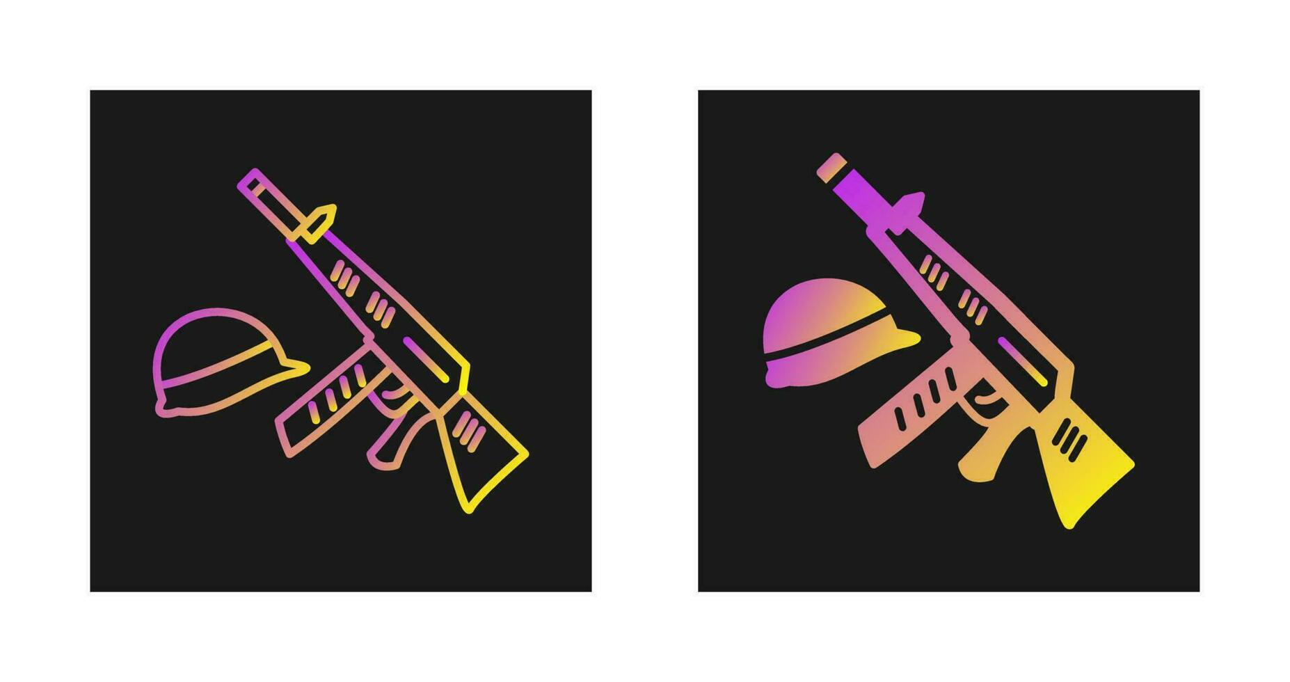 Gun and Helmet Vector Icon