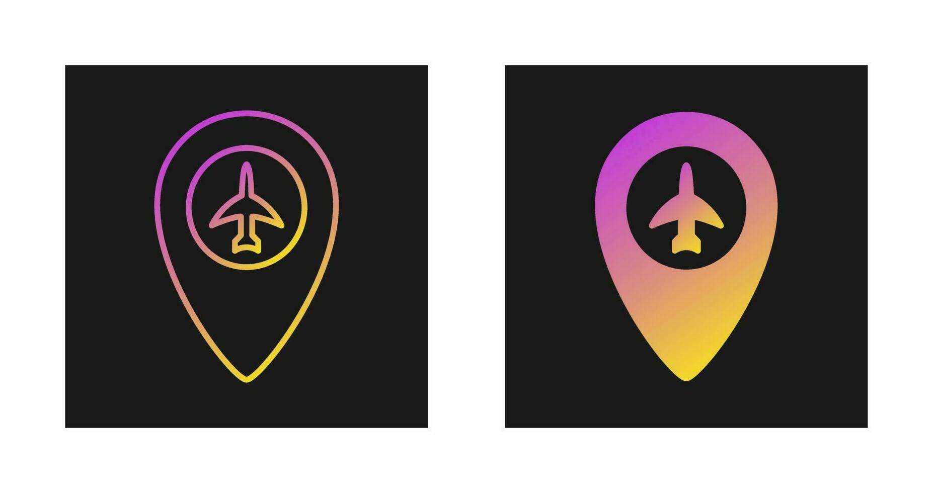 icono de vector de ubicación del aeropuerto