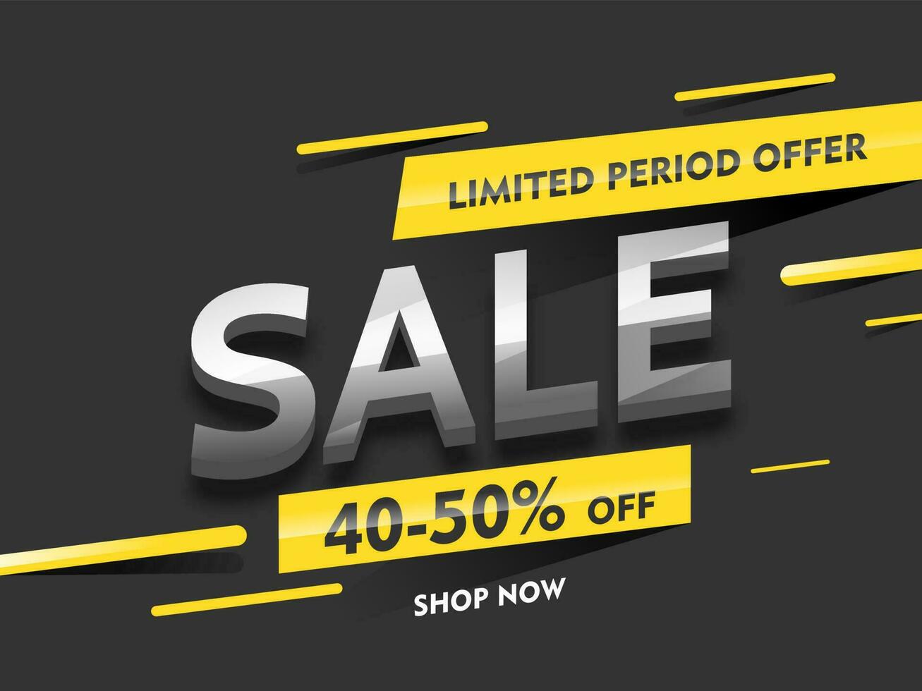 Advertising banner or poster design with 40-50 discount offer for Sale Limited Period. vector
