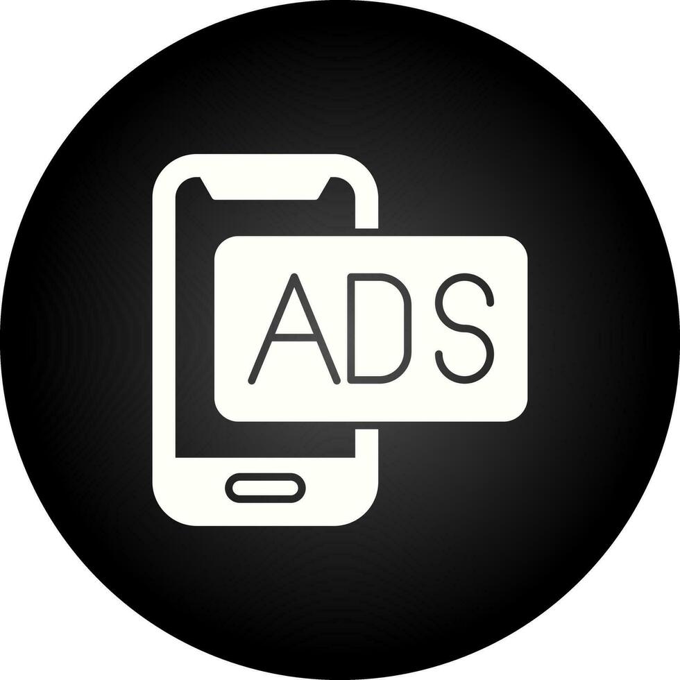 icono de línea de publicidad móvil vector