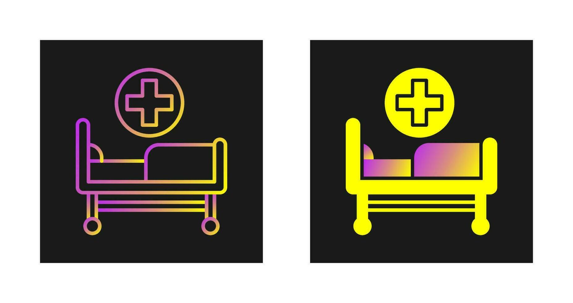 icono de vector de cama de hospital