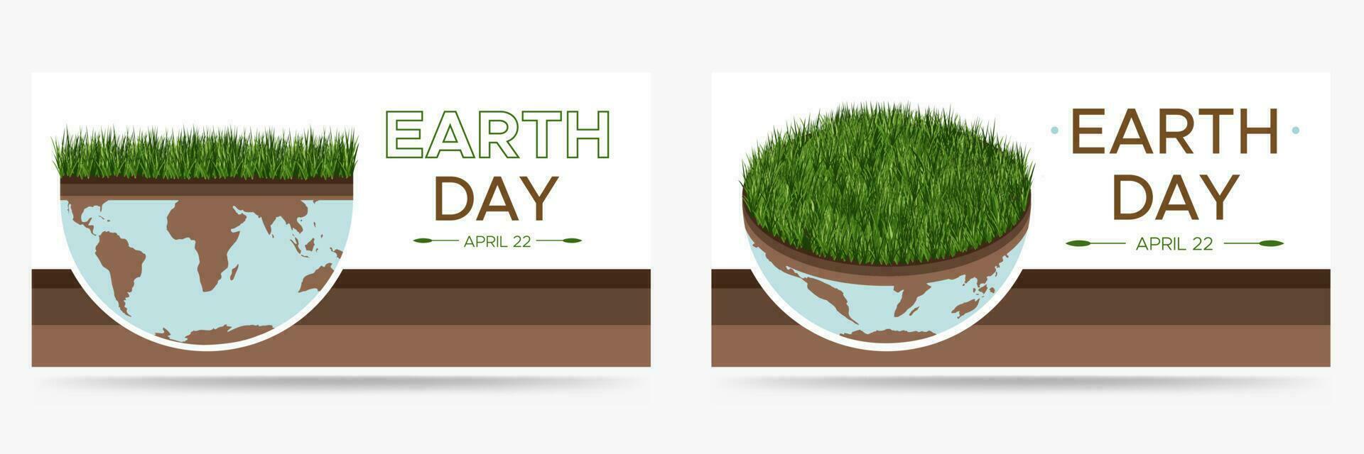 Happy Earth day - set of vector eco illustrations of an environmental concept to save the world. Concept vision on the theme of saving the planet. Suitable for social media post, stories, web banner.