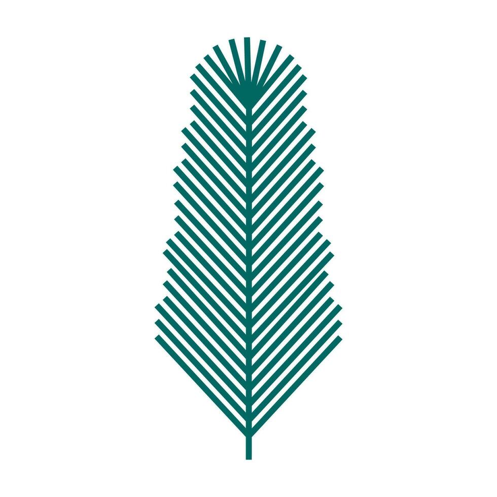 Green branch of tree with leaves simple minimalistic. Floral collection of elegant plants for seasonal decoration . Stylized icons of botany. Stock vector illustration in flat style isolated on white