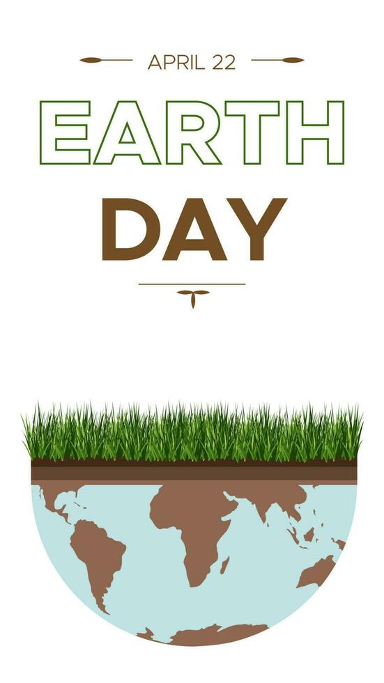 Happy Earth day banner - vector flat eco illustration of an environmental concept to save the world. Concept vision on the theme of saving the planet. Suitable for greeting card, social poster.