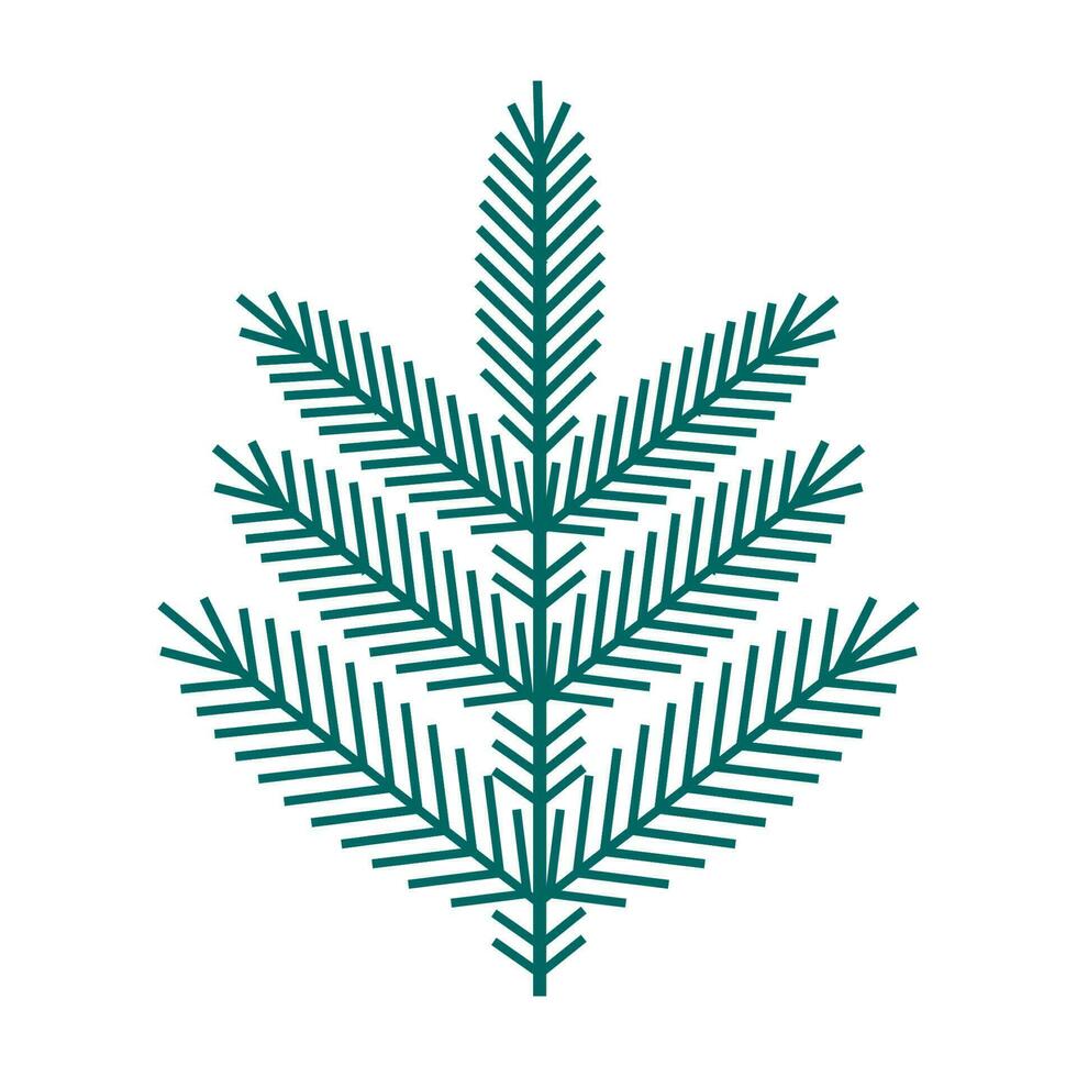 Green branch of tree with leaves simple minimalistic. Floral collection of elegant plants for seasonal decoration . Stylized icons of botany. Stock vector illustration in flat style isolated on white