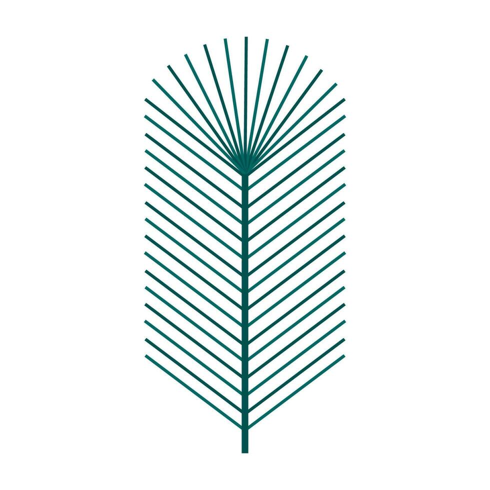 Green branch of tree with leaves simple minimalistic. Floral collection of elegant plants for seasonal decoration . Stylized icons of botany. Stock vector illustration in flat style isolated on white