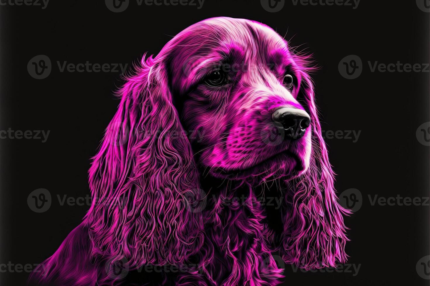 Magenta cocker spaniel dog illustration photo