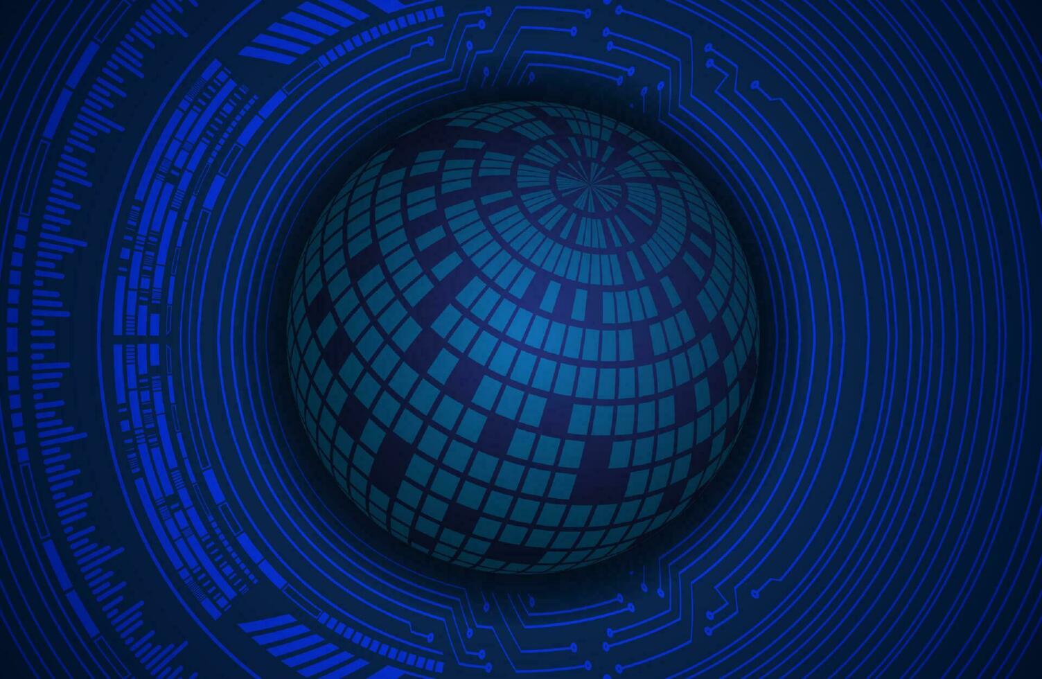 Modern Holographic Globe on Technology Background vector