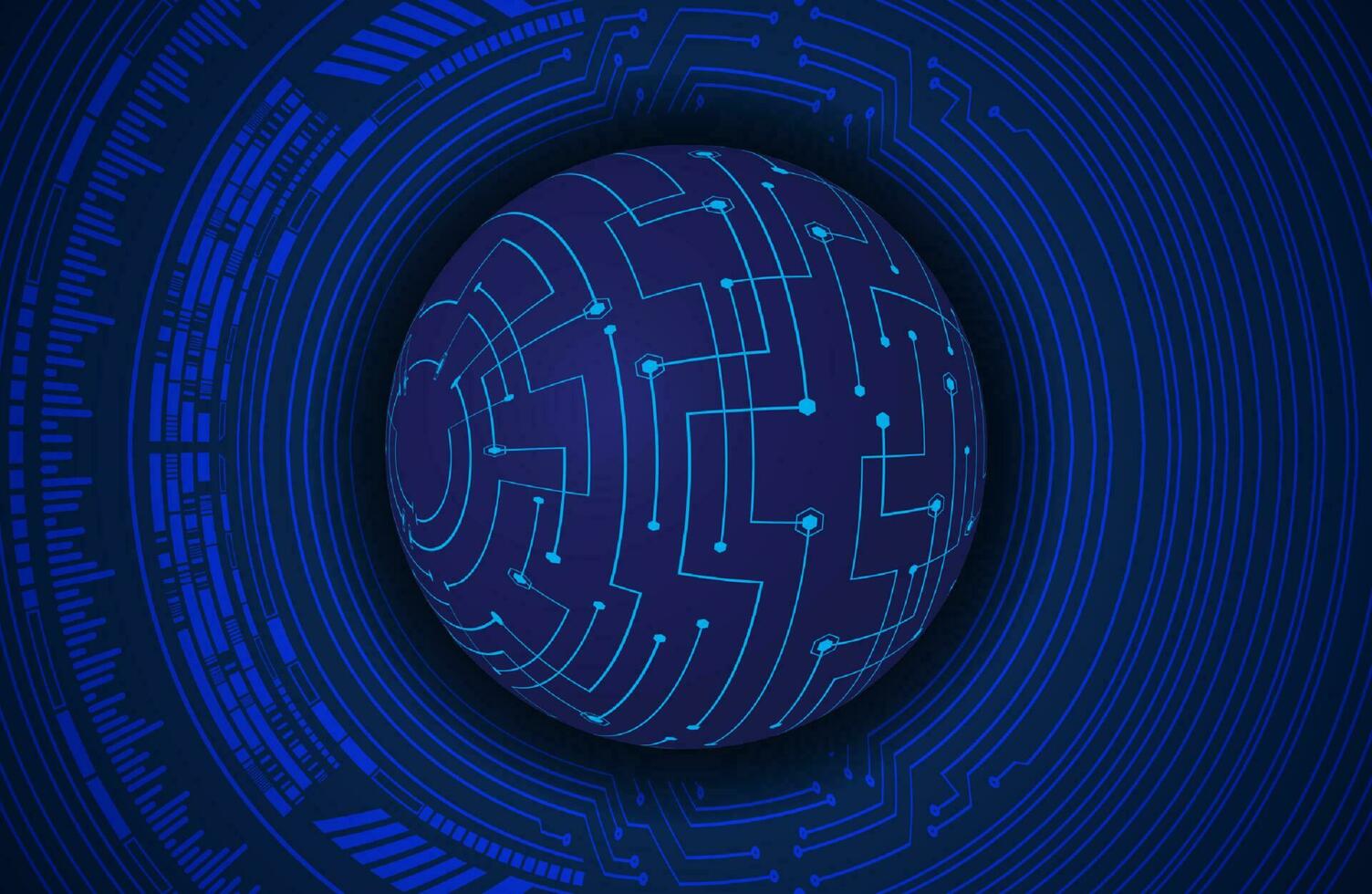 Modern Holographic Globe on Technology Background vector