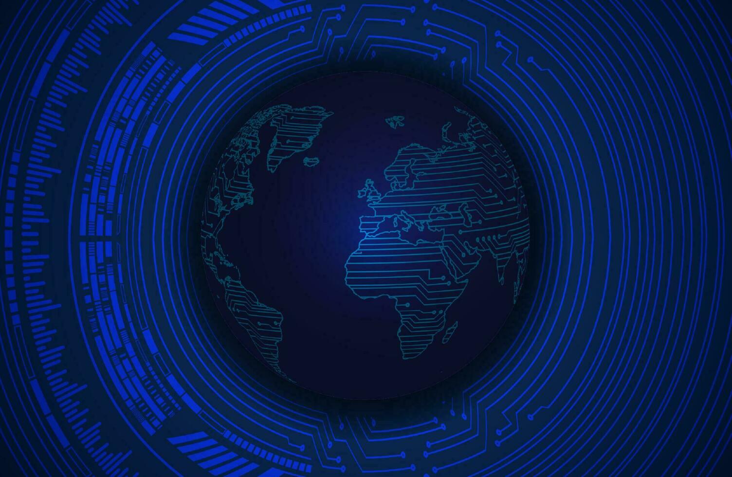 Modern Holographic Globe on Technology Background vector