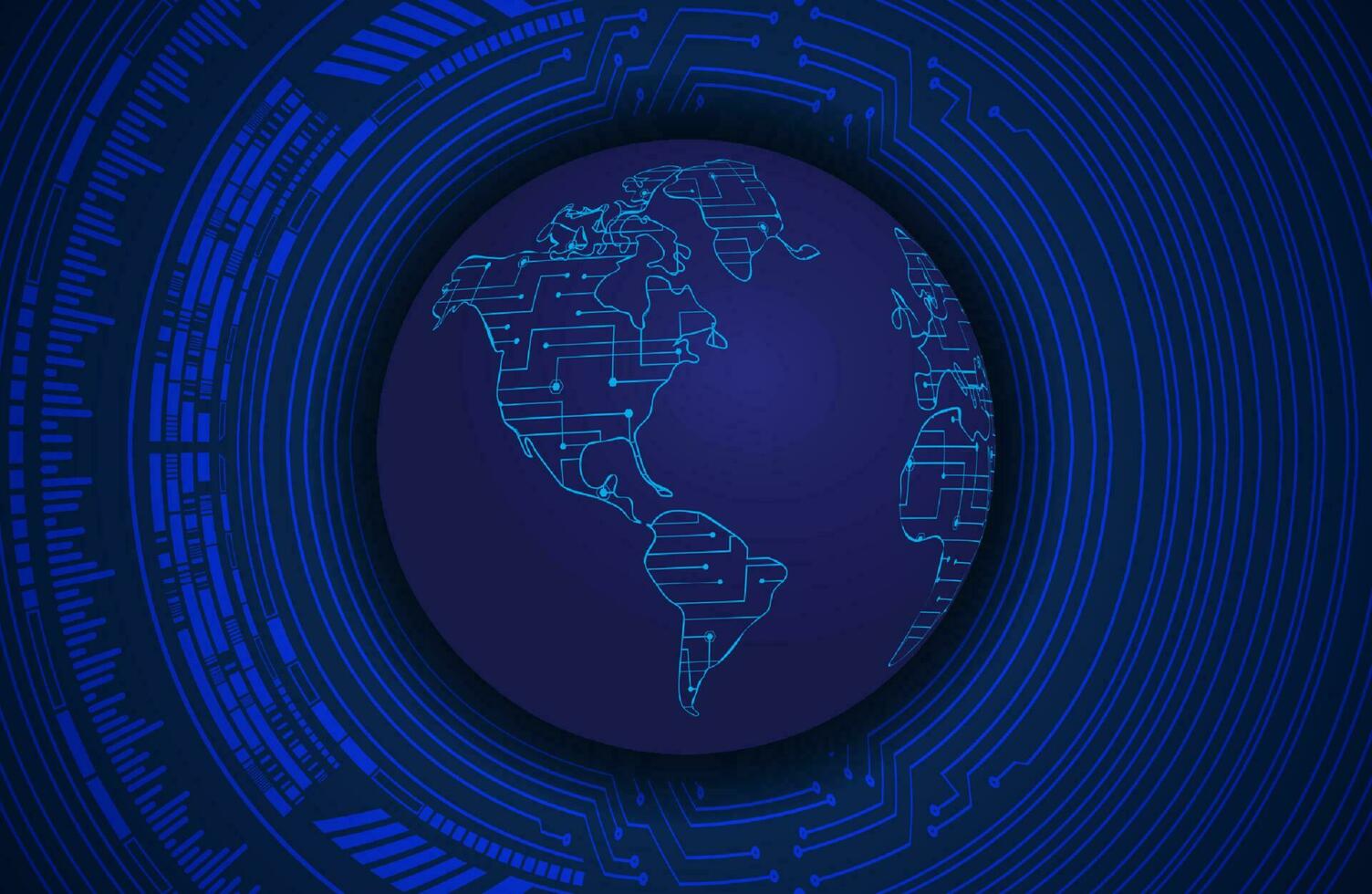 Modern Holographic Globe on Technology Background vector