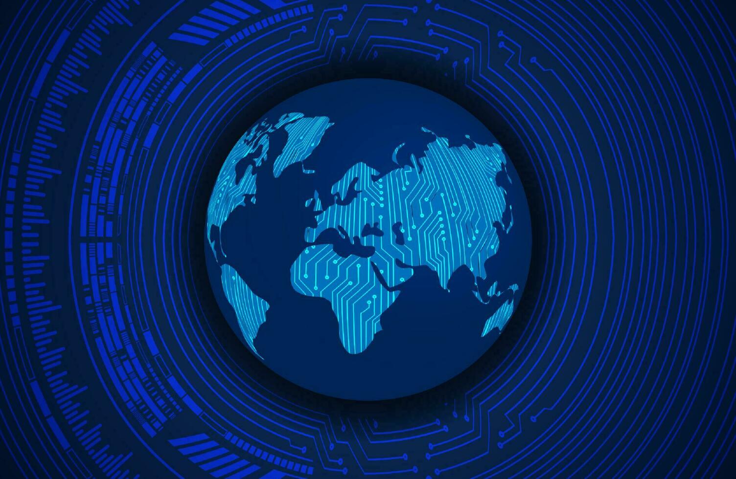 Modern Holographic Globe on Technology Background vector