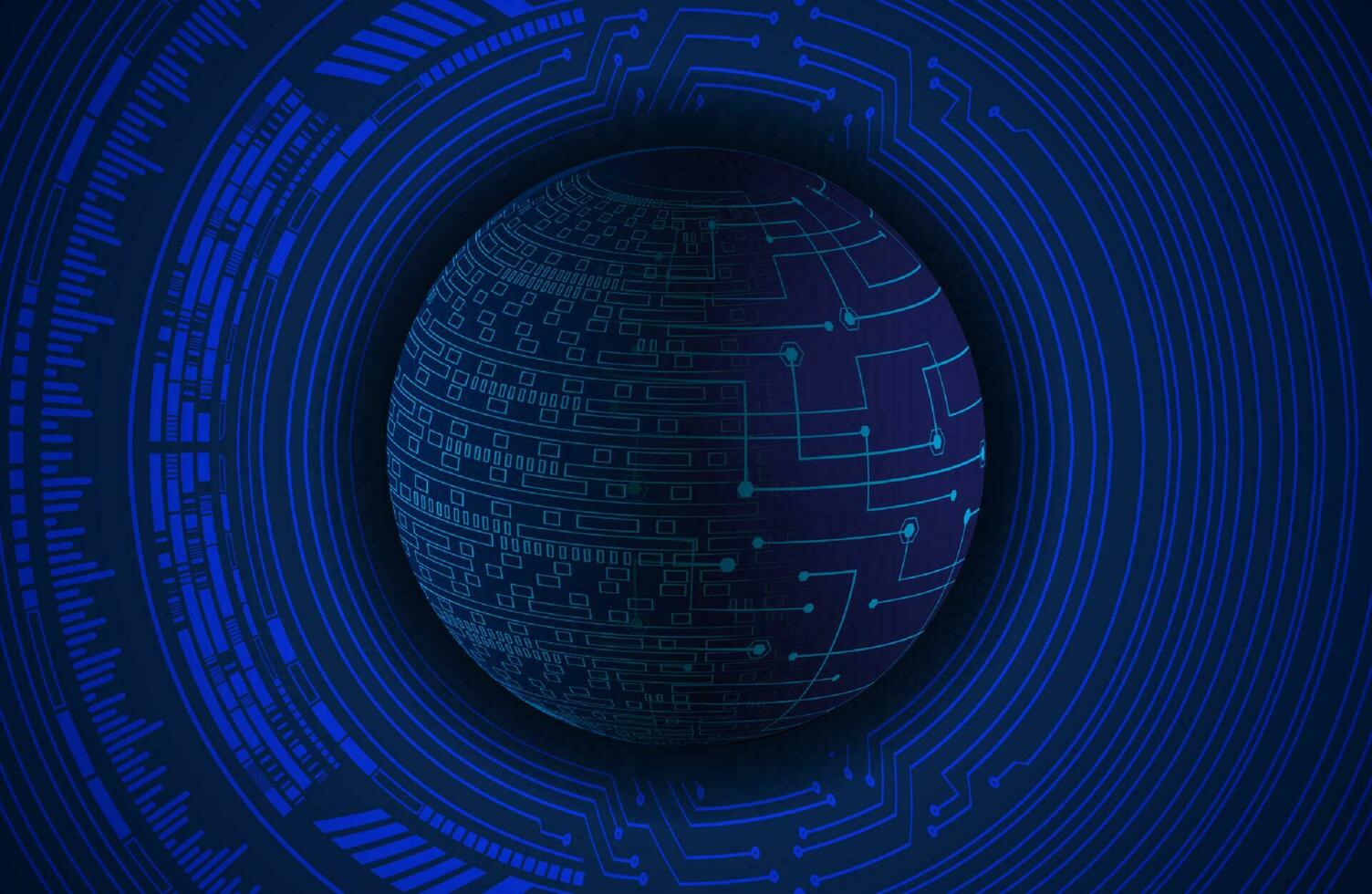 Modern Holographic Globe on Technology Background vector