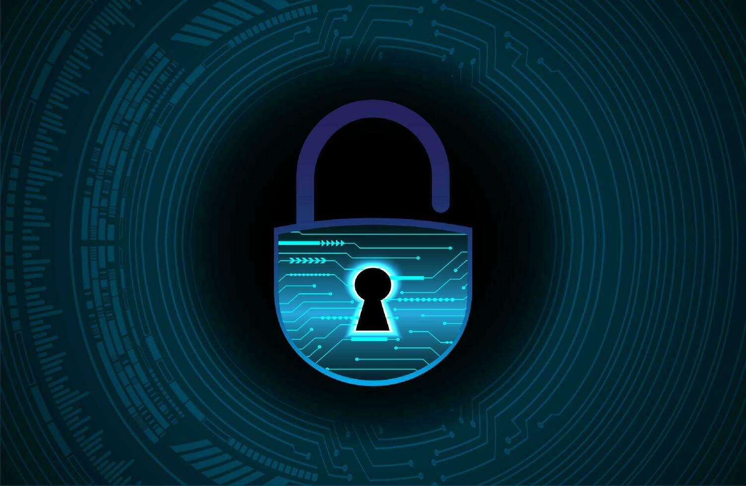 Modern Cybersecurity Technology Background with padlock vector