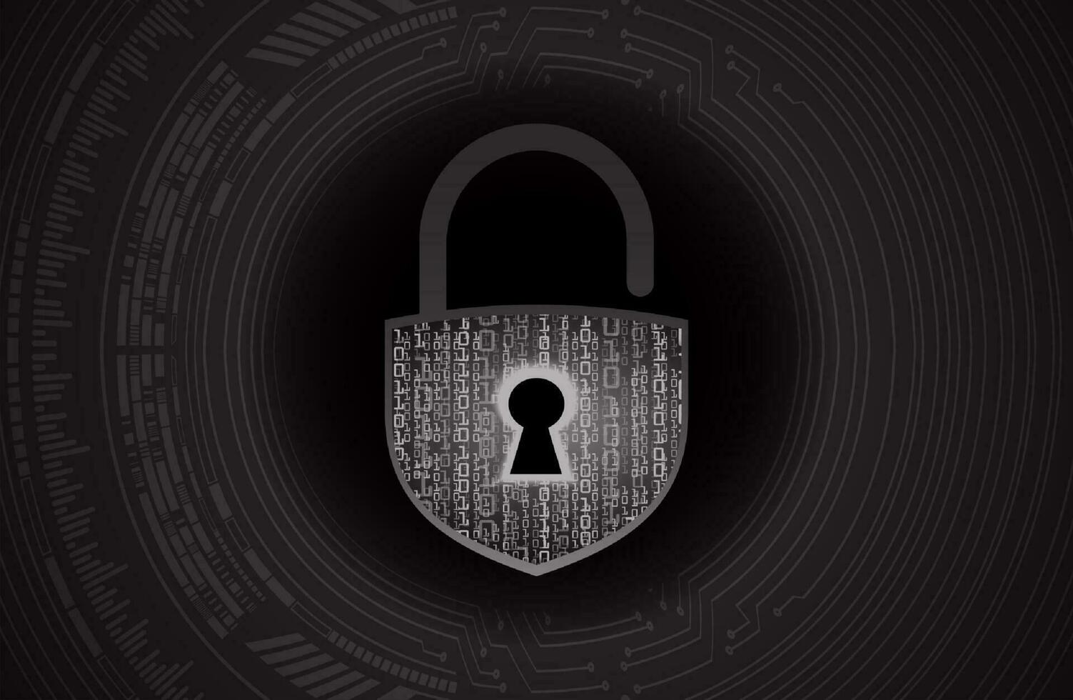 Modern Cybersecurity Technology Background with padlock vector