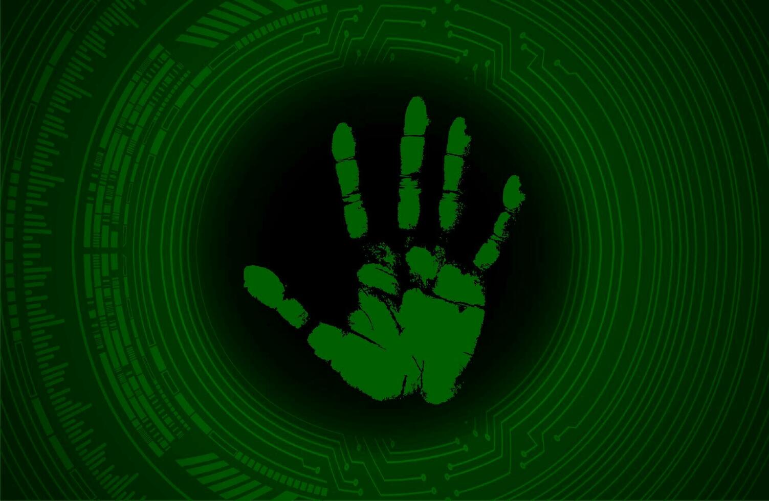 Modern Cybersecurity Technology Background with figerprint vector