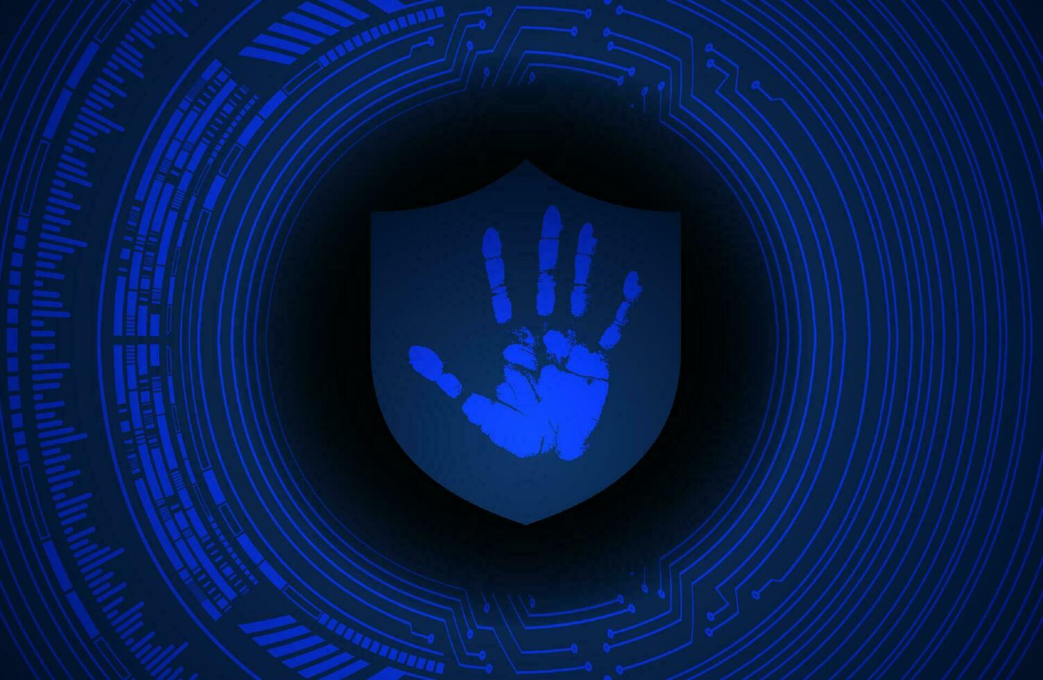 Modern Cybersecurity Technology Background with figerprint vector