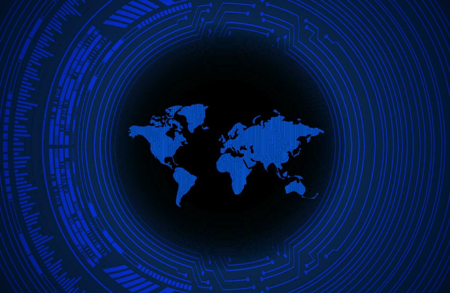 Modern World Map Holograph on Technology Background vector