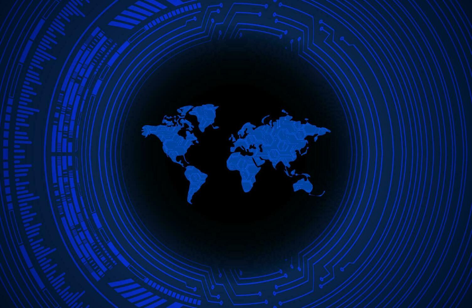 Modern World Map Holograph on Technology Background vector
