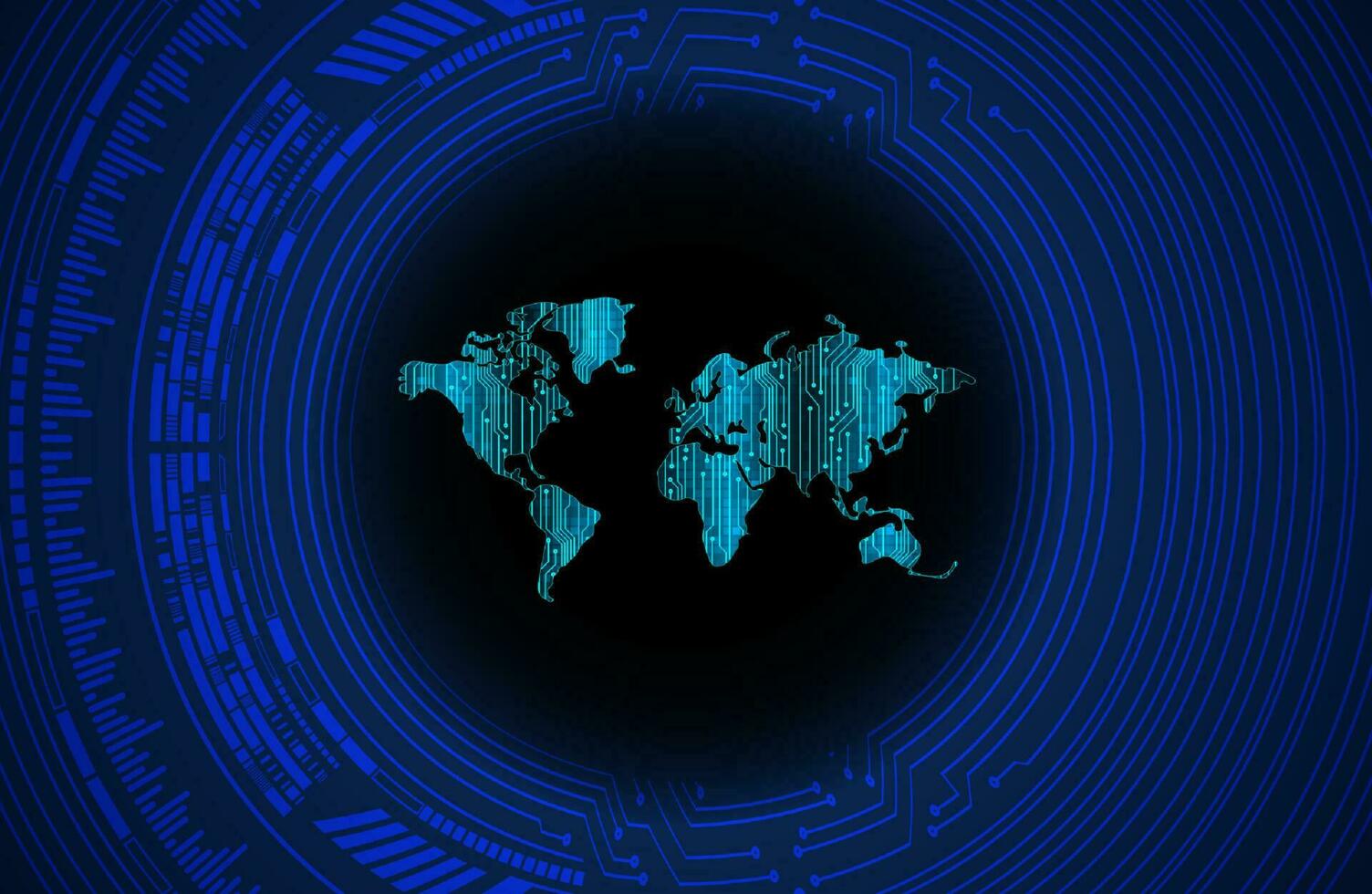 Modern World Map Holograph on Technology Background vector