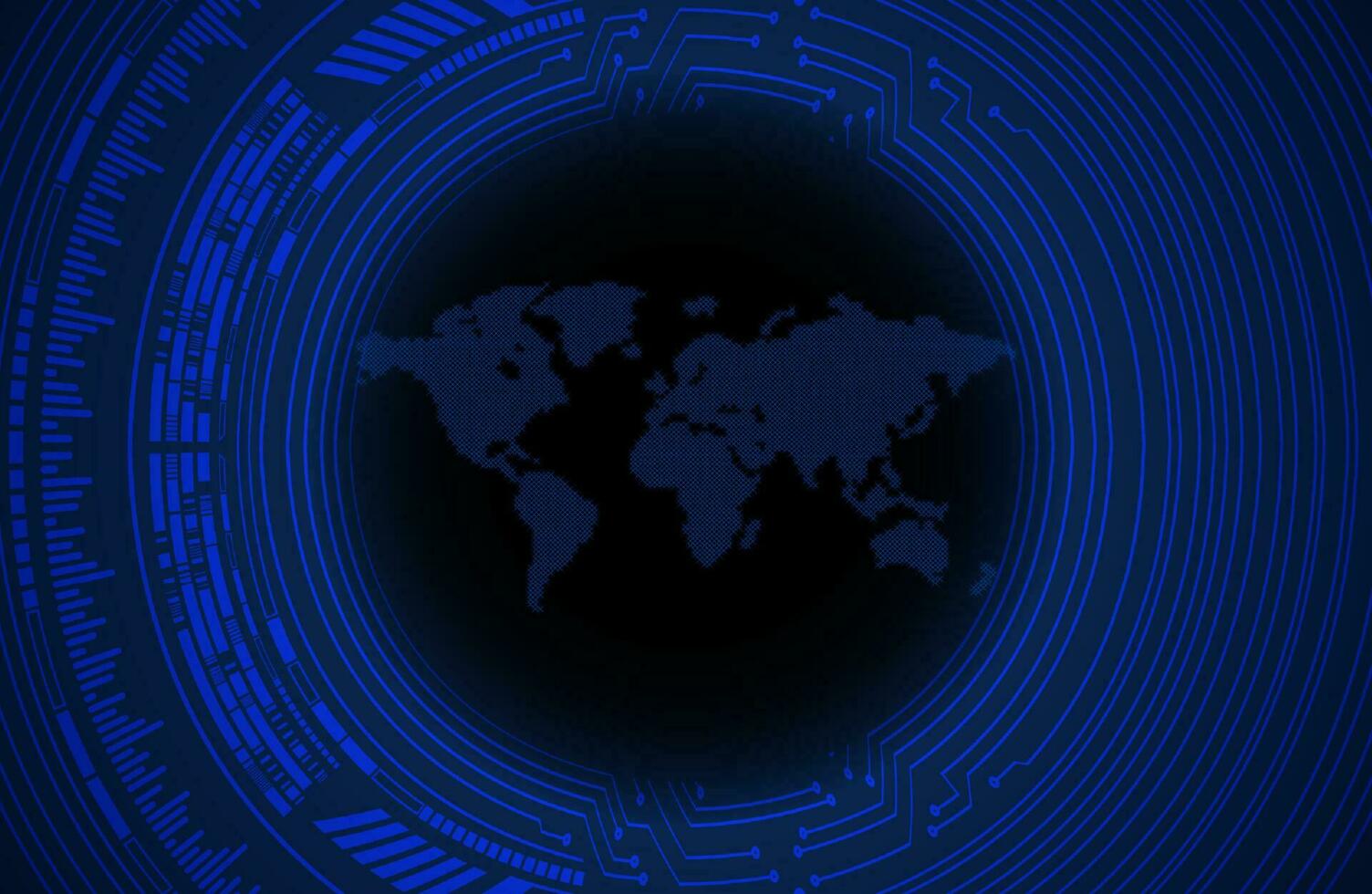 Modern World Map Holograph on Technology Background vector