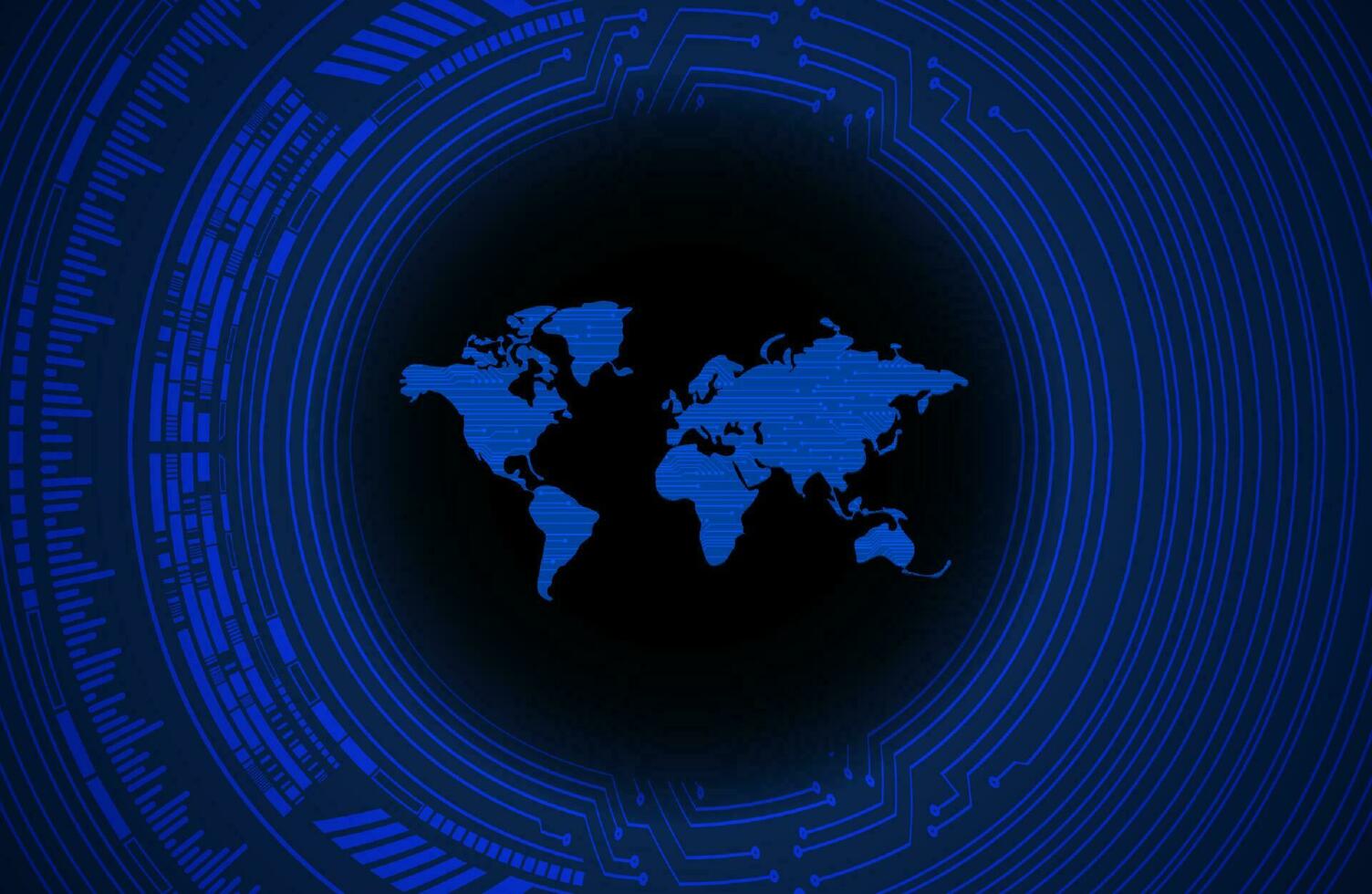 Modern World Map Holograph on Technology Background vector