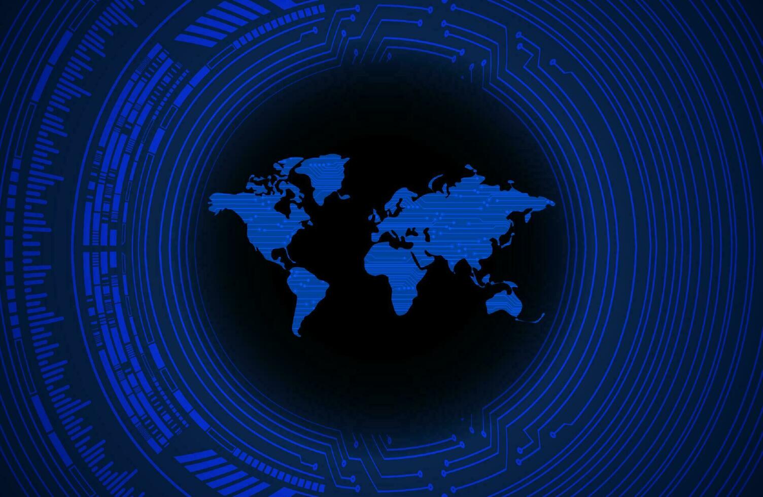 Modern World Map Holograph on Technology Background vector