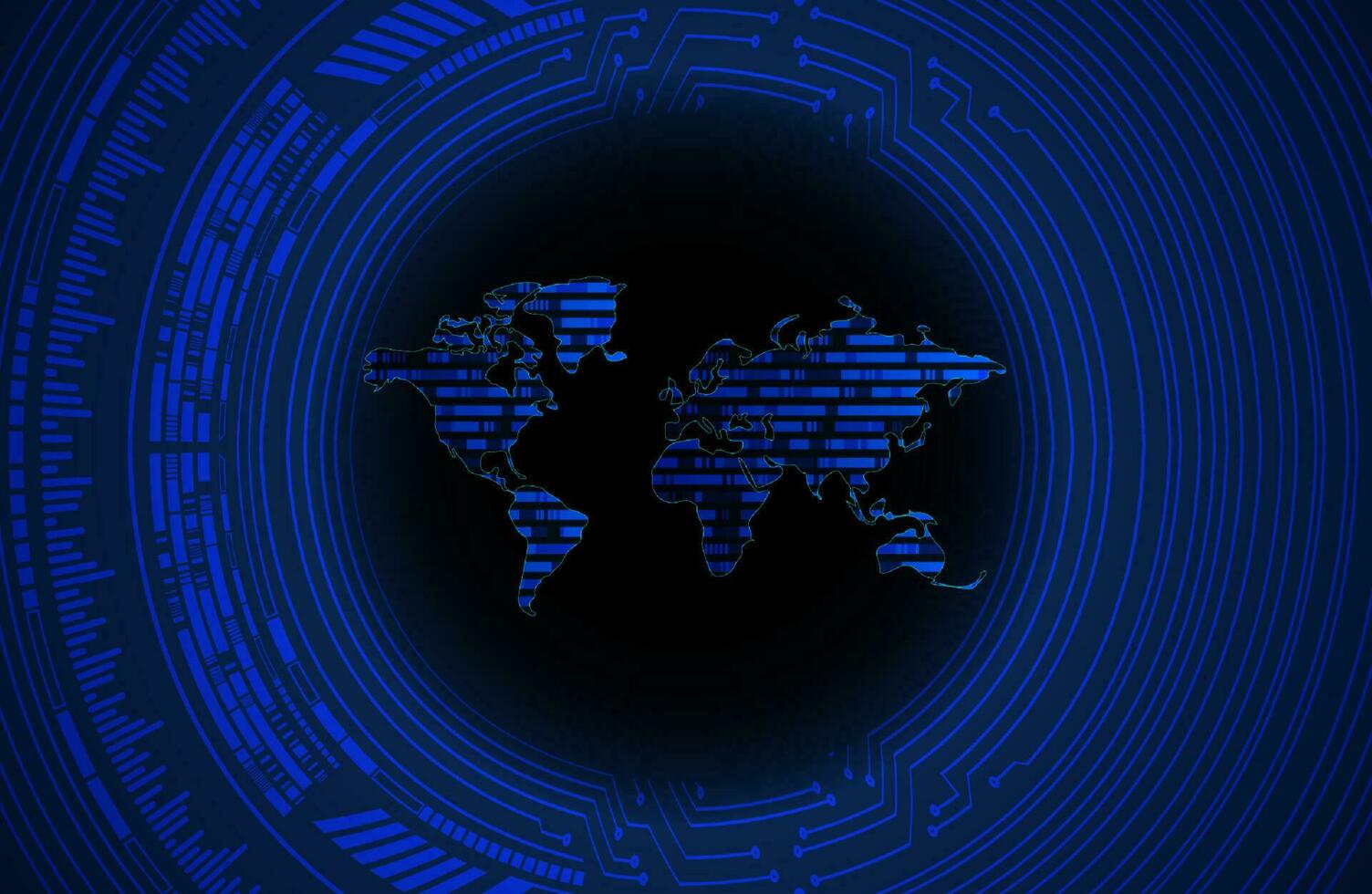 Modern World Map Holograph on Technology Background vector