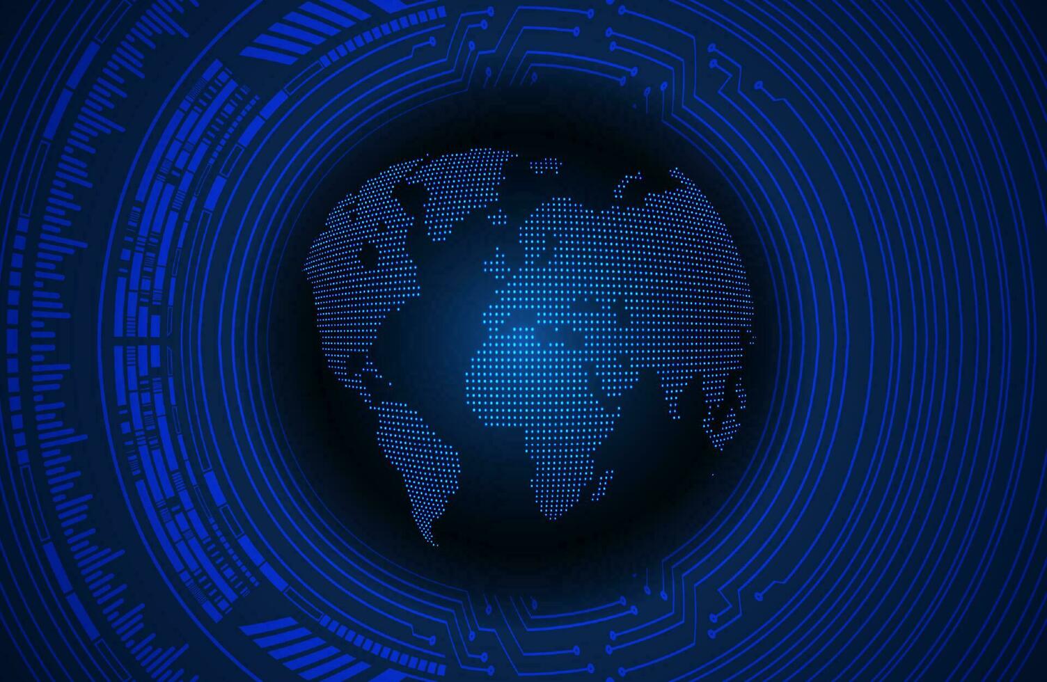 Modern World Map Holograph on Technology Background vector
