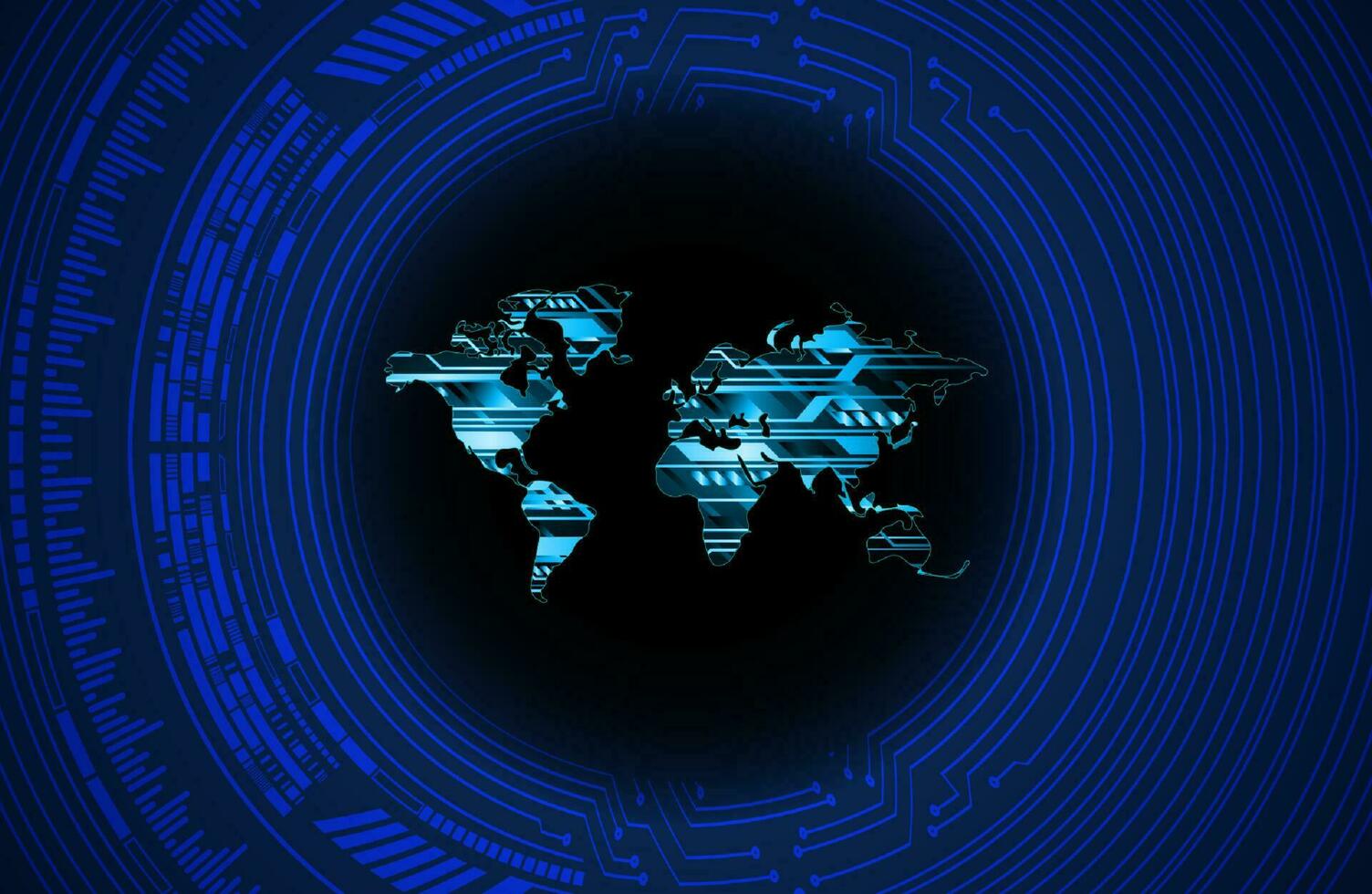 Modern World Map Holograph on Technology Background vector