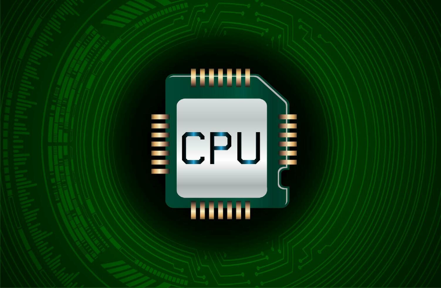 Modern Cybersecurity Technology Background with CPU Chip vector