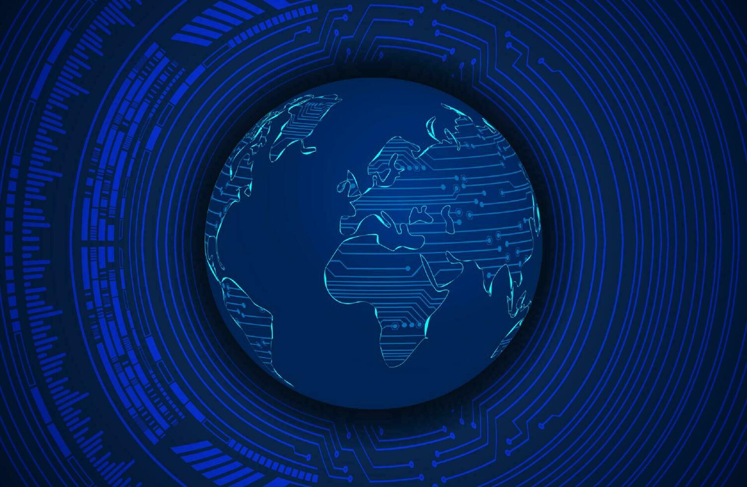 Modern Holographic Globe on Technology Background vector