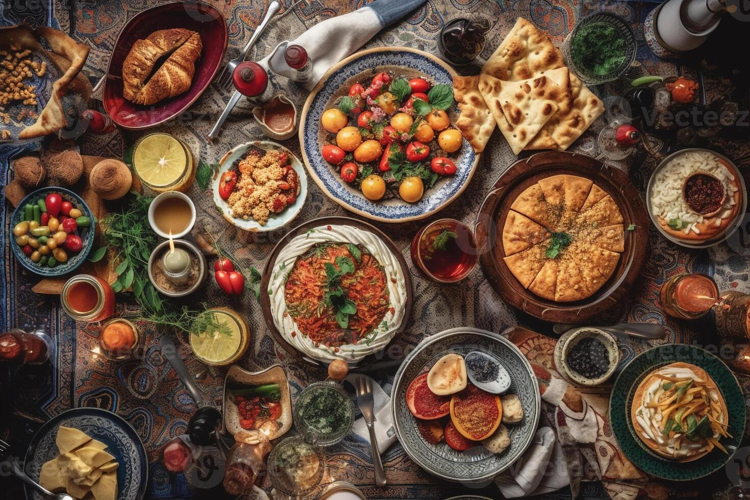 Traditional Turkish celebration dinner photo
