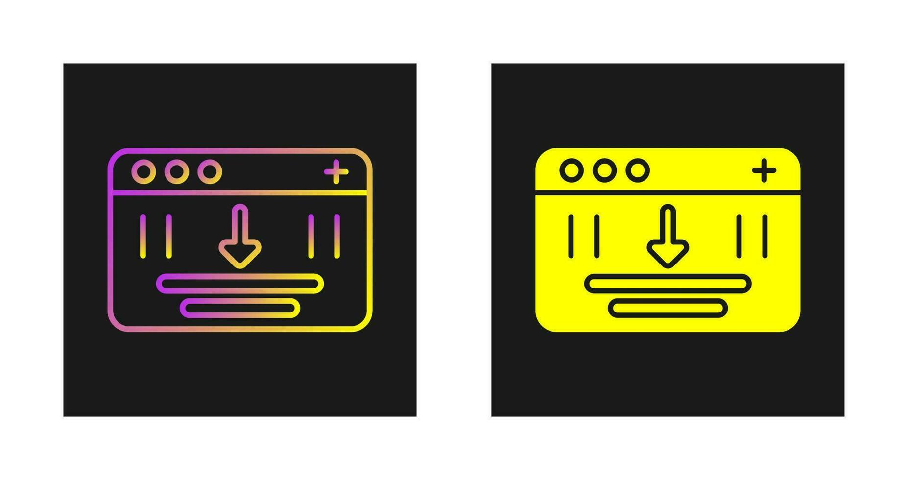 Browser Downloading Vector Icon