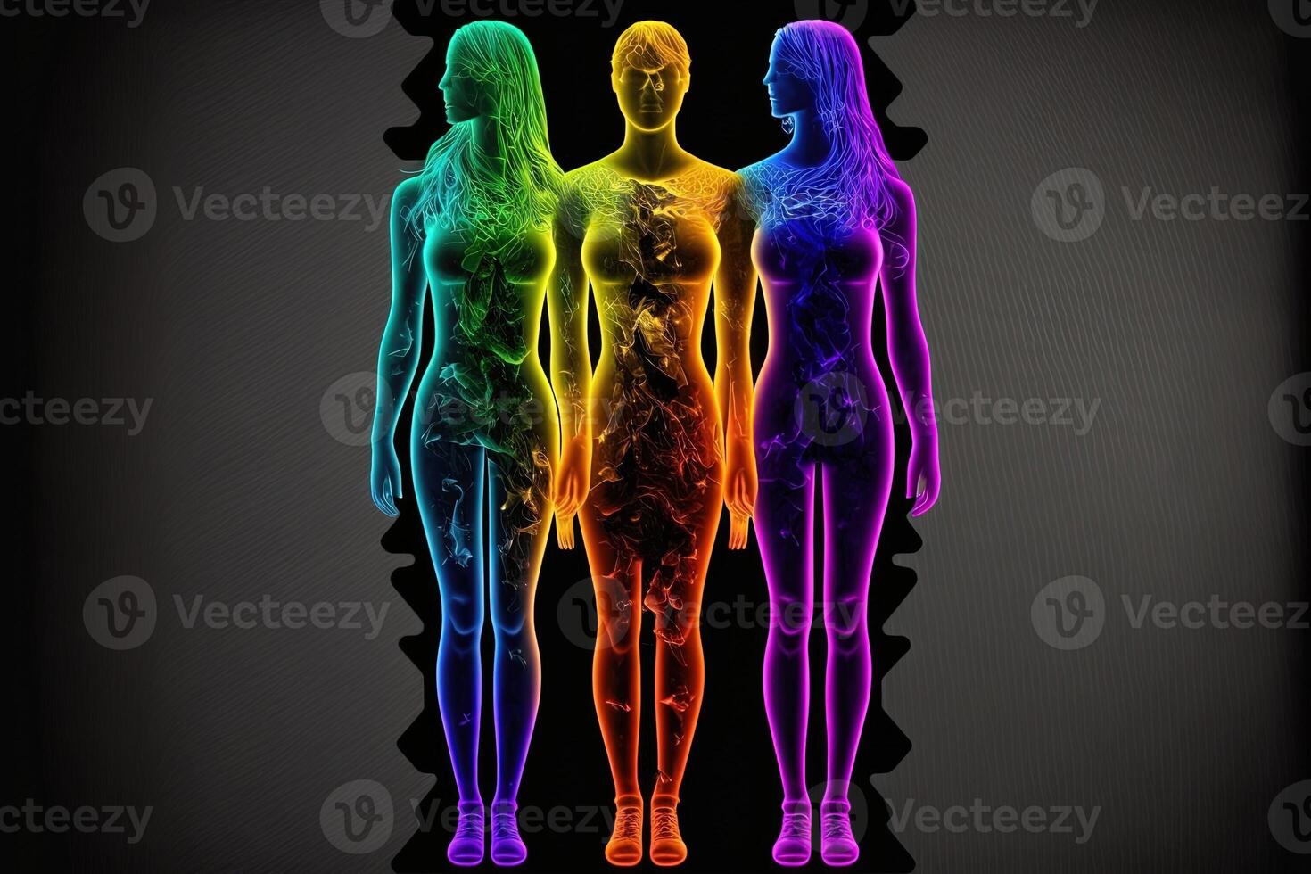 Gender spectrum abstract concept of human diversity using different colors illustration photo