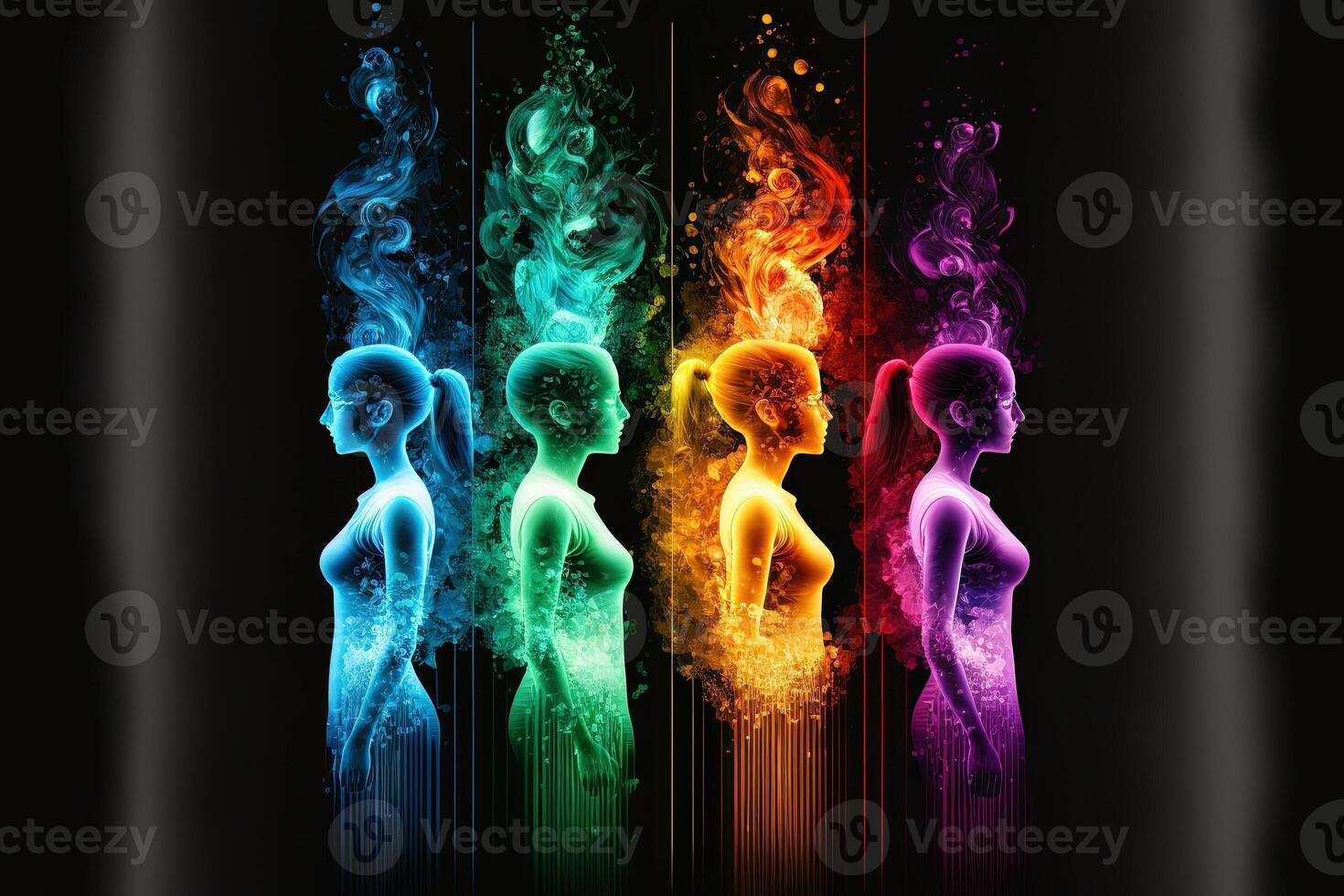 Gender spectrum abstract concept of human diversity using different colors illustration photo